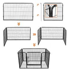 Songmics Ohrádka pro zvířata Liftera 122 cm černá