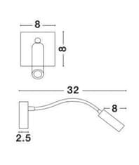 Nova Luce Nástěnná LED diodová čtecí lampička Madison 3 W LED,