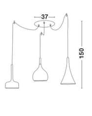 Nova Luce Originální závěsné svítidlo Nuorese se třemi stylovými stínidly