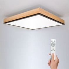 Solight LED stropní osvětlení s dálkovým ovládáním, čtvercové, dekor dřeva, 3000lm, 40W, 45x45cm, WO802