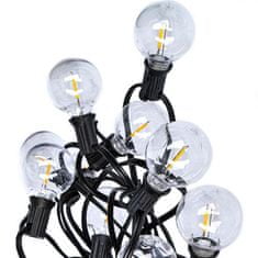 Solight LED venkovní řetěz s žárovkami, 25 žárovek, 15m+5m, 20W, teplá bílá, WO794