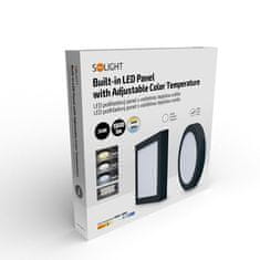 Solight LED mini panel CCT, přisazený, 24W, 1800lm, 3000K, 4000K, 6000K, kulatý, černá barva, WD174-B