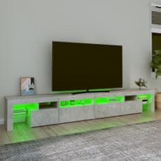 Vidaxl TV skříňka s LED osvětlením betonově šedá 260x36,5x40 cm