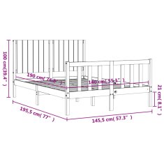 Vidaxl Postel bez matrace bílá 140 x 190 cm masivní borovice