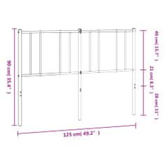 Vidaxl Kovové čelo postele bílé 120 cm