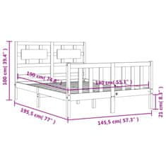 Vidaxl Postel bez matrace bílá 140 x 190 cm masivní borovice