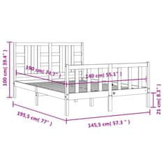 Vidaxl Postel bez matrace bílá 140 x 190 cm masivní borovice