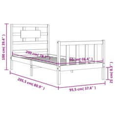 Vidaxl Postel bez matrace bílá 90 x 200 cm masivní borovice