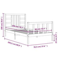 Vidaxl Postel bez matrace bílá 90 x 200 cm masivní borovice