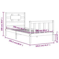 Vidaxl Postel bez matrace bílá 100 x 200 cm masivní borovice