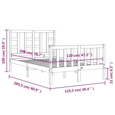 Vidaxl Postel bez matrace bílá 120 x 200 cm masivní borovice