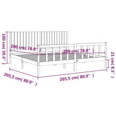 Petromila Rám postele s čelem bílý 200 x 200 cm masivní dřevo