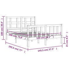 Vidaxl Postel bez matrace bílá 140 x 190 cm masivní borovice