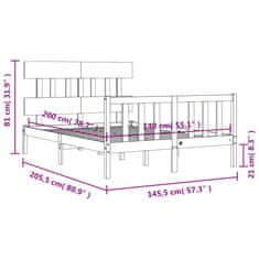 Vidaxl Postel bez matrace bílá 140 x 200 cm masivní borovice