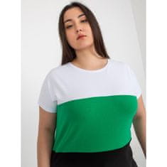 RELEVANCE Dámská halenka s proužky plus size AMBRE bílo-zelená RV-BZ-8778.48_398771 Univerzální