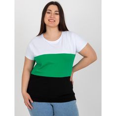 RELEVANCE Dámská halenka s proužky plus size AMBRE bílo-zelená RV-BZ-8778.48_398771 Univerzální