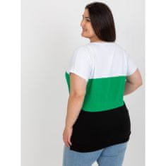 RELEVANCE Dámská halenka s proužky plus size AMBRE bílo-zelená RV-BZ-8778.48_398771 Univerzální