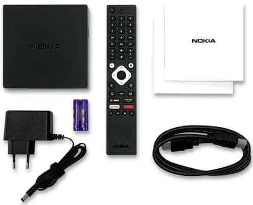 elegantný multimediálny prehrávač Nokia streaming box 8010 4k uhd rozlíšenie android tv 11 assistant google internú pamäť usb hdmi