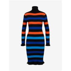Orsay Oranžovo-modré dámské pruhované šaty ORSAY_530392-203000 L