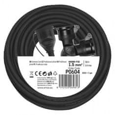 Emos Venkovní prodlužovací kabel 25 m P0604, 2 zásuvky, 230 V, černý 1901022500