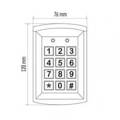 Emos Kódová klávesnice DH16A-30DT se čtečkou RFID klíčenek, kovová 3080000011