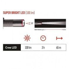 Emos P3150 CREE LED kovová svítilna Ultibright 50, 100lm, 1xAAA, šedá 1440011100