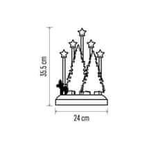Emos LED dekorace dřevěná – les s hvězdami DCAW13, 35,5 cm, 2x AA, vnitřní, teplá bílá 1550000105