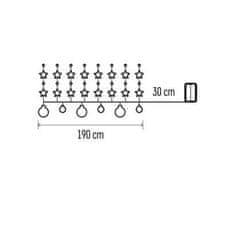 Emos DCGW10 LED vánoční girlanda, stříbrné koule s hvězdami 1,9 m, 2x AA, vnitřní, teplá bílá 1550000117