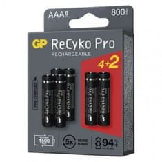 GP Nabíjecí baterie ReCyko Pro Professional AAA (HR03) B2218V, 6 ks, černé 1033126080