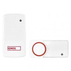 Emos Bezbateriový domovní bezdrátový zvonek P5750 do zásuvky, červený 3402118000