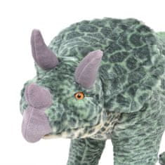 Vidaxl Stojící plyšová hračka dinosaurus triceratops zelený XXL