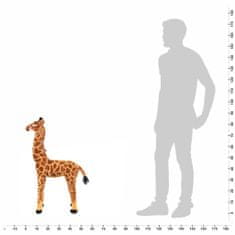 Vidaxl Stojící plyšová hračka žirafa hnědá a žlutá XXL