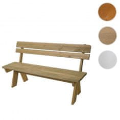 MCW Zahradní lavička L66, dřevěná lavička park lavice, catering kvalita, masivní dřevo 148cm ~ přírodní