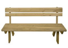MCW Zahradní lavička L66, dřevěná lavička park lavice, catering kvalita, masivní dřevo 148cm ~ přírodní