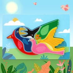 HABARRI Dřevěné puzzle Bird montessori