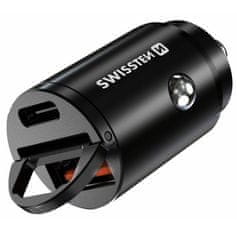 SWISSTEN Swissten CL adaptér Power Delivery USB-C + Super Charge 3.0 30W nano černý