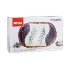 Banquet Mísa v košíku LAVENDER 30,5 cm, 4 díly, OK, sada 2 ks