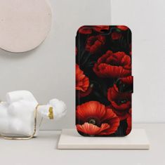 Mobiwear Flip pouzdro na mobil Honor 90 Lite 5G - VP45S Temné červené květy