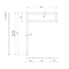 SAPHO Podpěrná konzole 490x690x20mm, lakovaná ocel, černá mat 30362 - Sapho