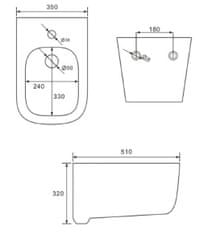 Mexen STELLA BIDET závěsný bidet 51 cm 35685100 - MEXEN