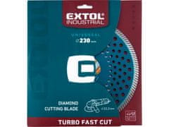 Extol Industrial Kotouč diamantový řezný, turbo Fast Cut, suché i mokré řezání, O 230x22,2x2,8mm