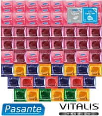 Pasante Pasante a Vitalis Premium Balíček extra tenkých kondomů 61 kondomů