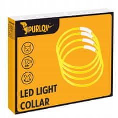 Purlov 21631 LED svítící obojek pro kočku a psa 70 cm žlutá