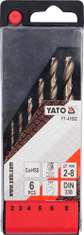 YATO Sada vrtáků na kov 6ks HSS-COBALT 2-8mm