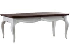 Taranko Rustikální konferenční stolek Milano MI-S2 - bílý vysoký lesk / ořech Milano