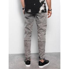 OMBRE Pánské kalhoty JOGGERS s prošíváním šedé V4 OM-PADJ-0111 MDN122273 XL