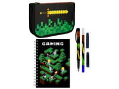 sarcia.eu Pixel Game Sada školních potřeb: penál s příslušenstvím, zápisník, plnicí pero 
