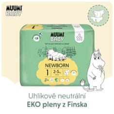 MUUMI BABY 1 Newborn 2-5 kg (75 ks), měsíční balení eko plen