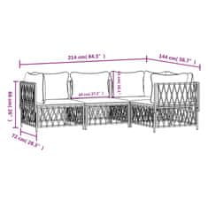 Vidaxl 4dílná zahradní sedací souprava s poduškami antracitová ocel
