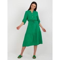 Och Bella Dámské šaty midi mušelínové OCH BELLA zelené TW-SK-BI-5829.11X_399128 S